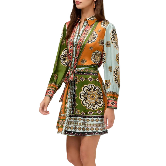 Johnny Was Maxima Tie Waist Mini Dress