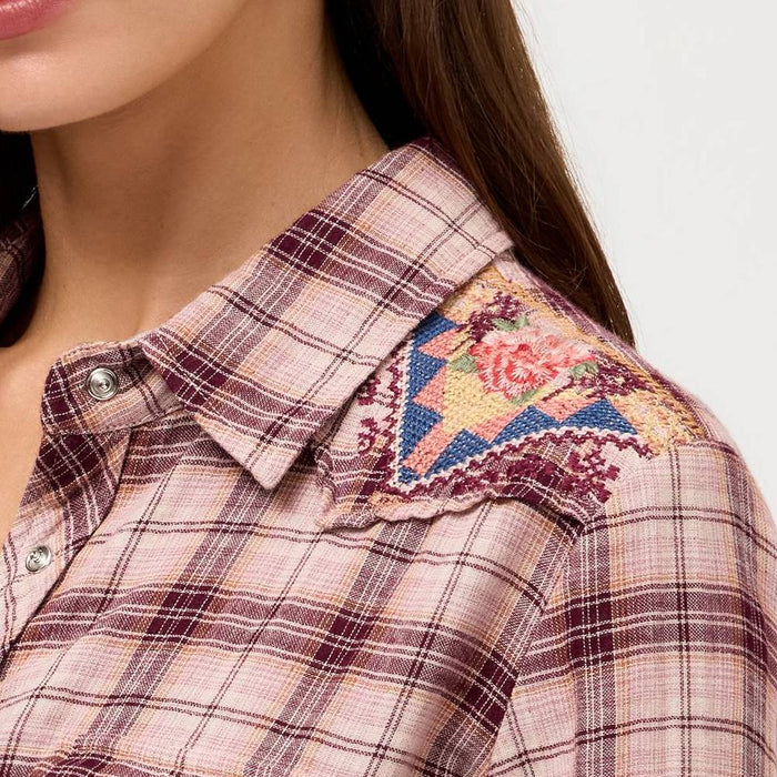 Johnny Was Western Plaid Isadora Ines Plaid Shirt