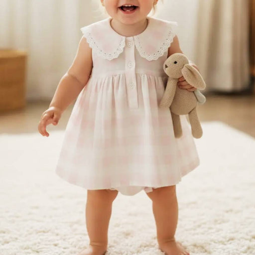Baby Girl's Pink Check Dress KIDS - Girls - Clothing - Dresses Yo Baby