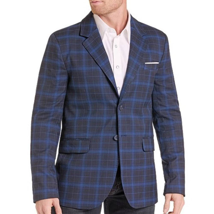 Rock & Roll Denim Men's Indigo Plaid Woven Sport Coat