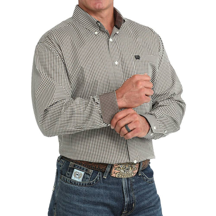 Cinch Men's Houndstooth Print Button Shirt