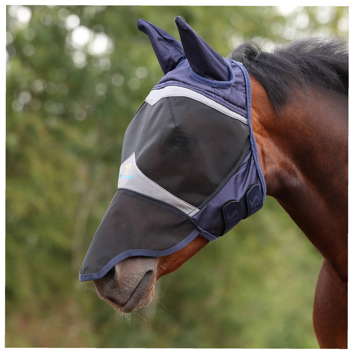 Shires FlyGuard Pro Fine Mesh Fly Mask w/Ears & Nose Equine - Fly & Insect Control Shires