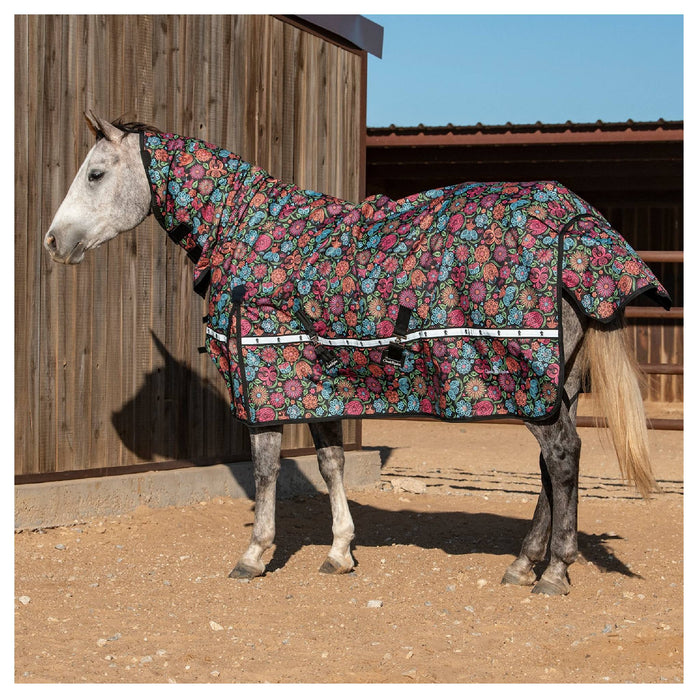 Classic Equine Neon Flower Hooded Windbreaker Turnout Sheet
