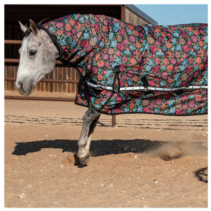 Classic Equine Neon Flower Hooded Windbreaker Turnout Sheet