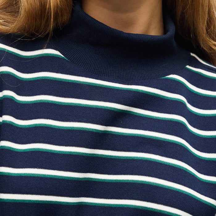 Charlie Mock Neck Stripe Sweater