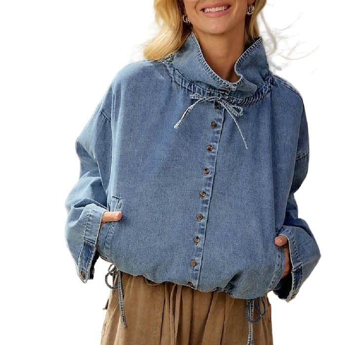 Women's Lightweight Washed Denim Top