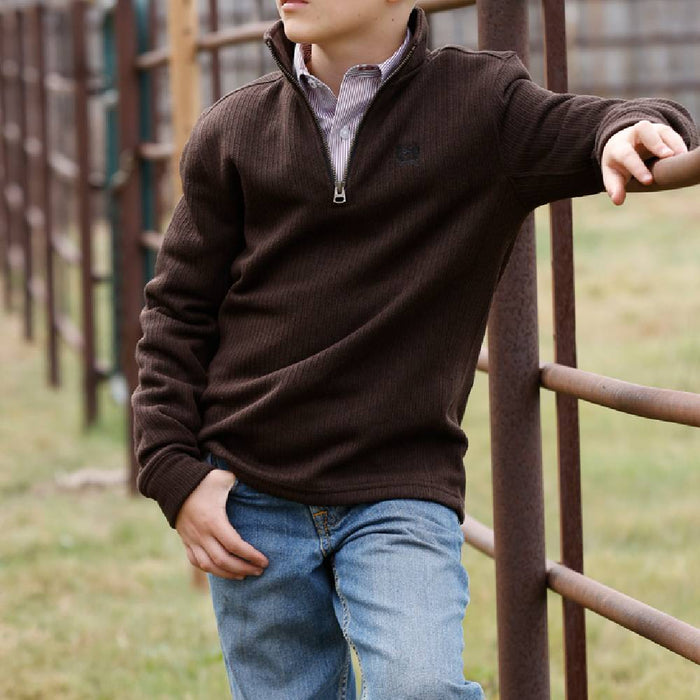 Cinch Boy's B 1/4 Zip Knit Fleece Sweater