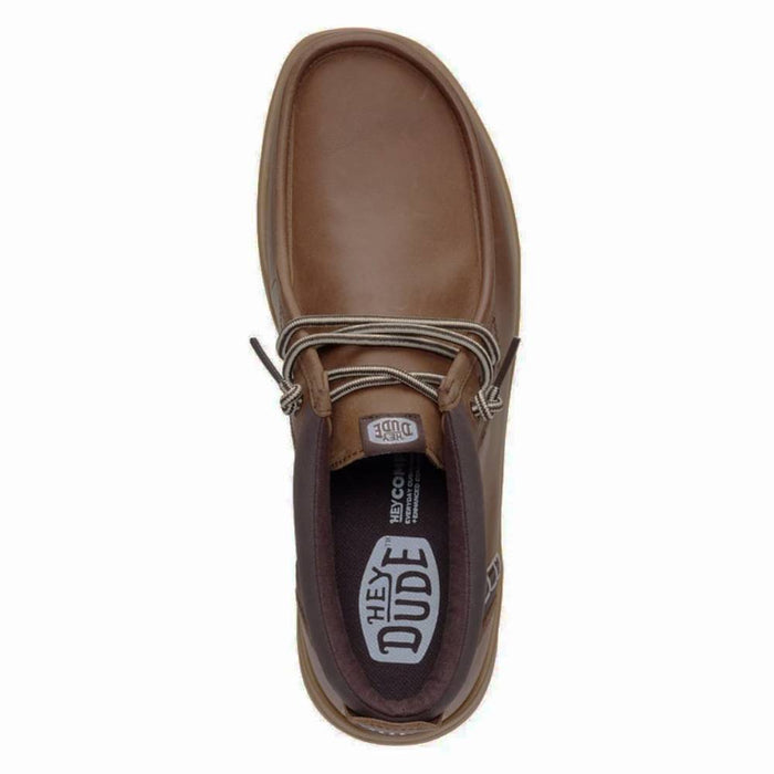 Hey Dude Wally Mid GripR Leather - Robe Brown/Mole Brown