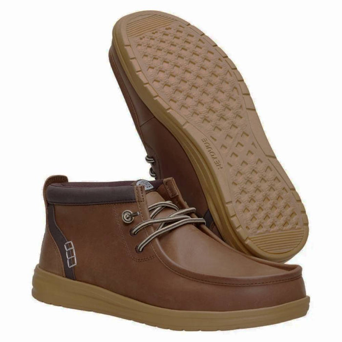 Hey Dude Wally Mid GripR Leather - Robe Brown/Mole Brown