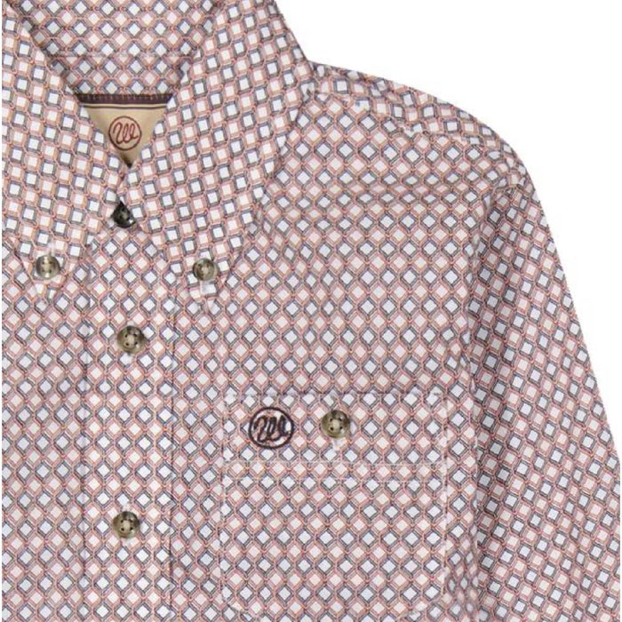 Wrangler Boy's Classic Brown Print Button Shirt