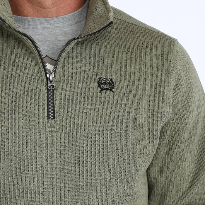 Cinch Men's 1/4 Zip Ribbed Knit Pullover