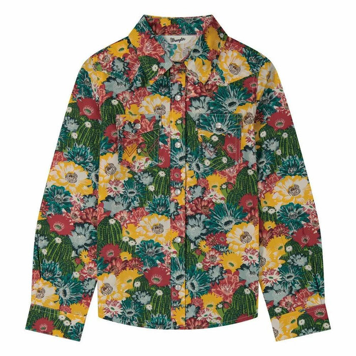 Wrangler Girl's Floral Snap Shirt