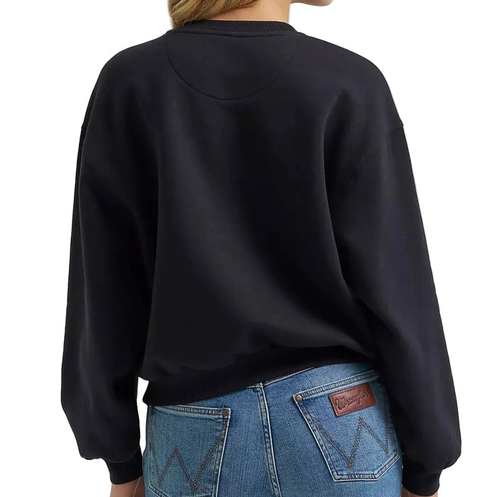 Wrangler Women's Logo Canyon Crew Sweatshirt Black
