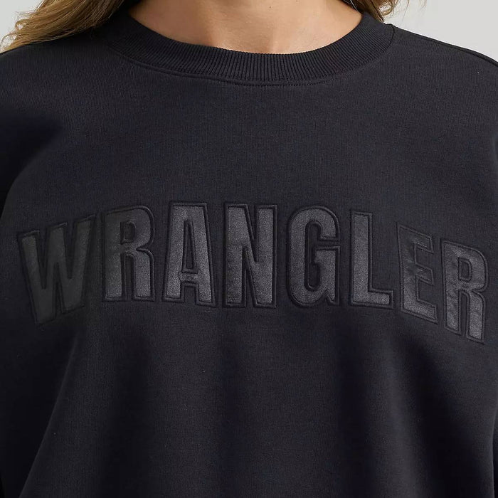 Wrangler Women's Logo Canyon Crew Sweatshirt Black