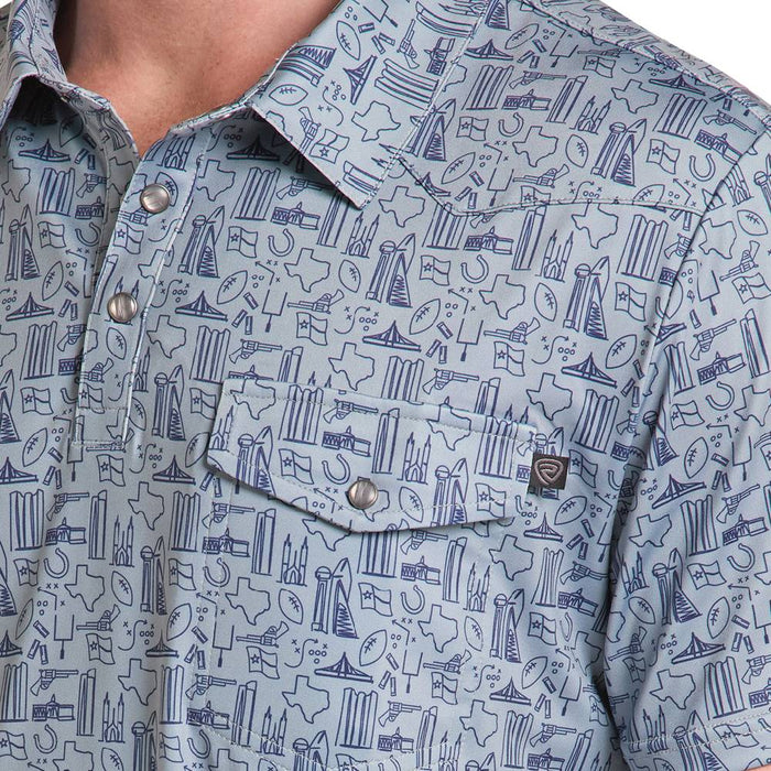 Rock & Roll Denim Polo College Game Day Shirt