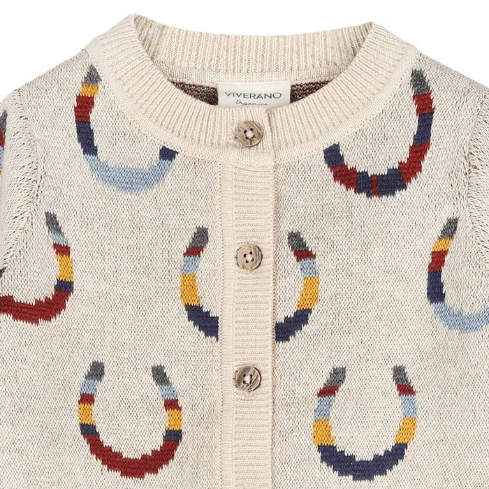 Baby Girl's Horseshoe Jacquard Knit Cardigan