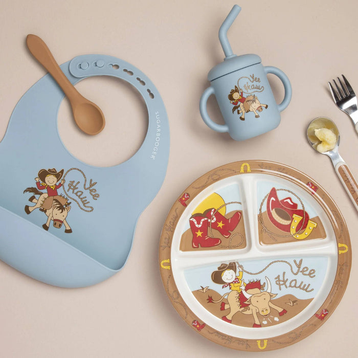 Silicone Bib & Spoon Set Yee Haw KIDS - Baby - Baby Accessories ORE Originals