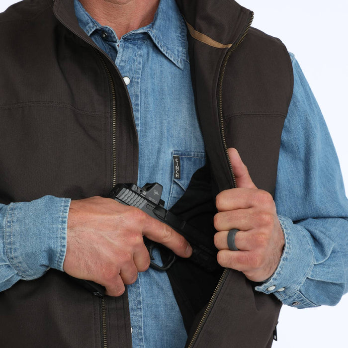 Cinch Men's Conceal Carry Canvas Vest MEN - Clothing - Outerwear - Vests Cinch
