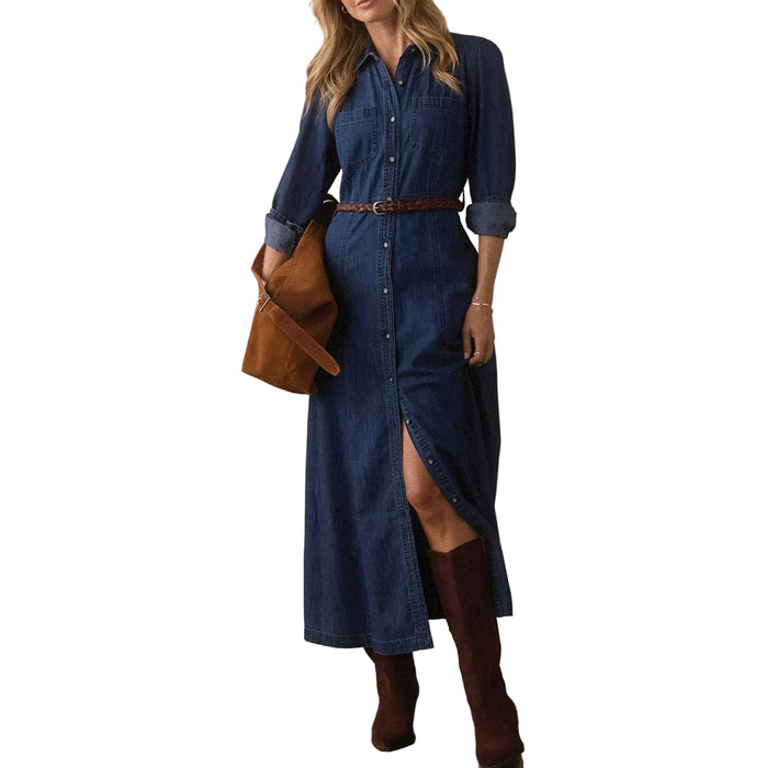 The Normal Brand Women's Cotton Denim Shirt Dress