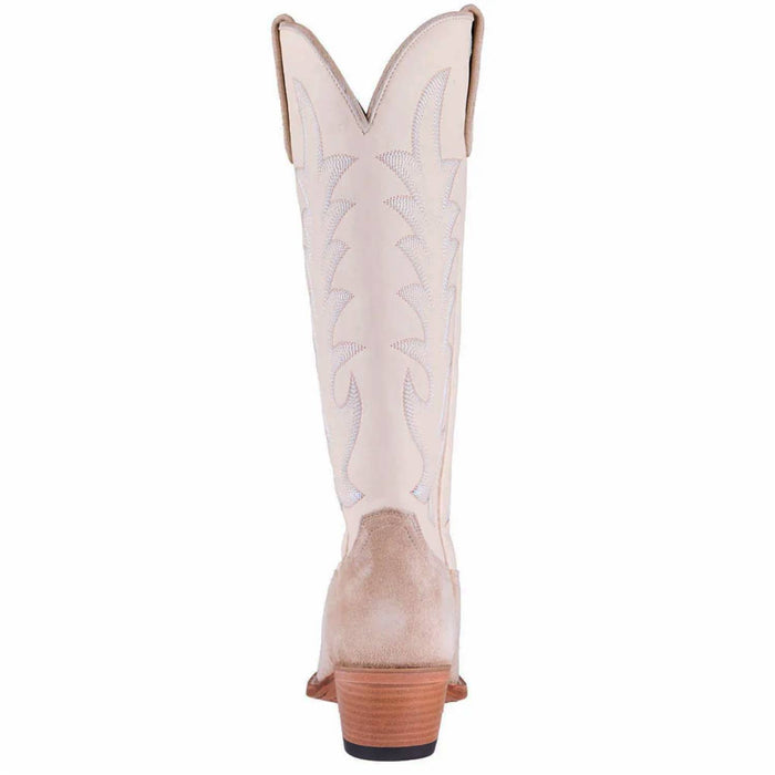 Macie Bean Women's Pearl Snap Queen Cream Suede Boot
