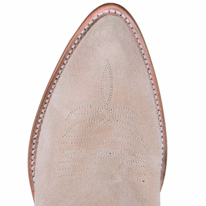 Macie Bean Women's Pearl Snap Queen Cream Suede Boot