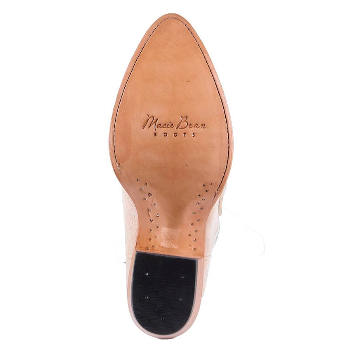 Macie Bean Women's Pearl Snap Queen Cream Suede Boot