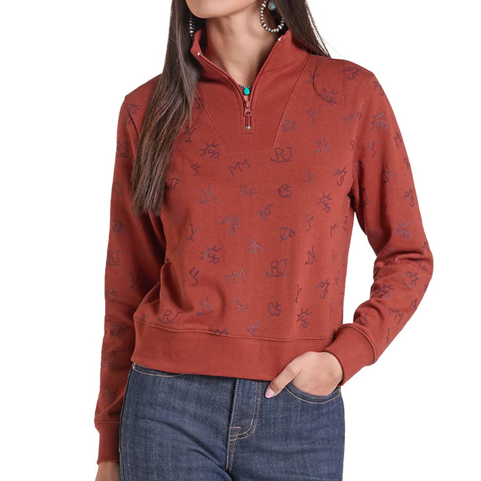 Panhandle Slim Women's 1/4 Zip Ranch Brand Pullover WOMEN - Clothing - Pullovers & Hoodies Panhandle
