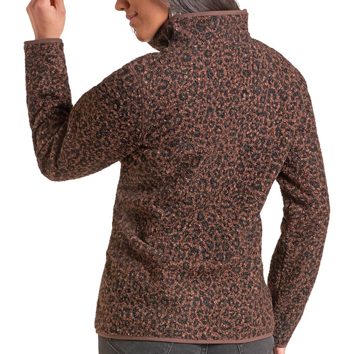 Panhandle Slim Women's Cheetah Berber 1/4 Zip  Pullover