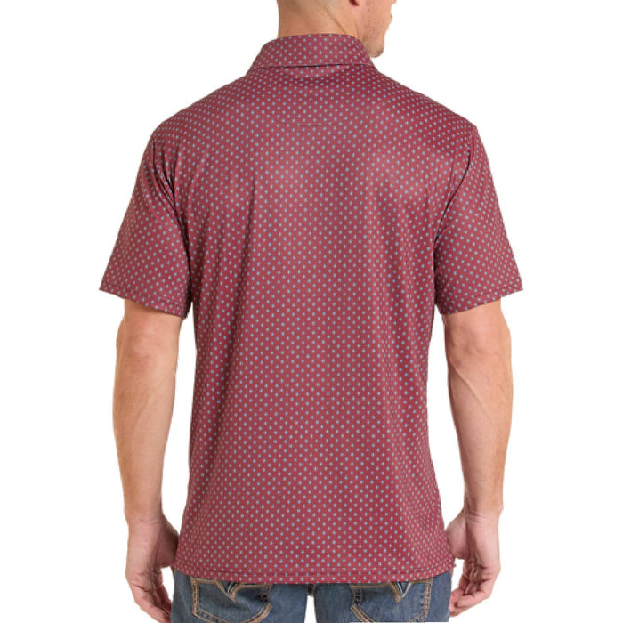 Rock & Roll Denim Men's Micro Geo Print Polo Shirt