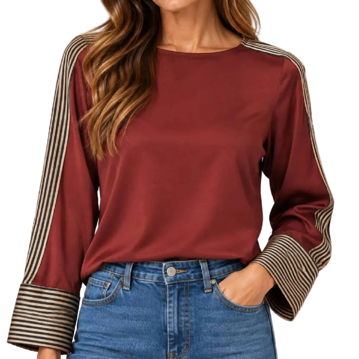 Women's Satin Stripe Top