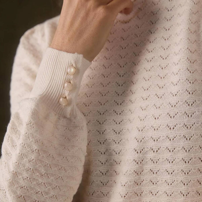 The Normal Brand Women's Olivia Pointelle Crew Sweater WOMEN - Clothing - Sweaters & Cardigans The Normal Brand