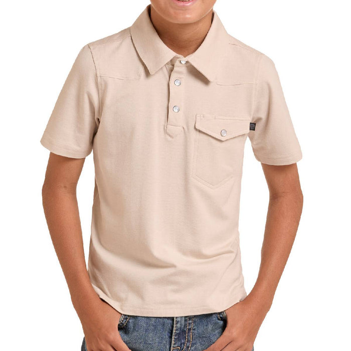 Rock & Roll Denim Boy's Solid Melange Polo