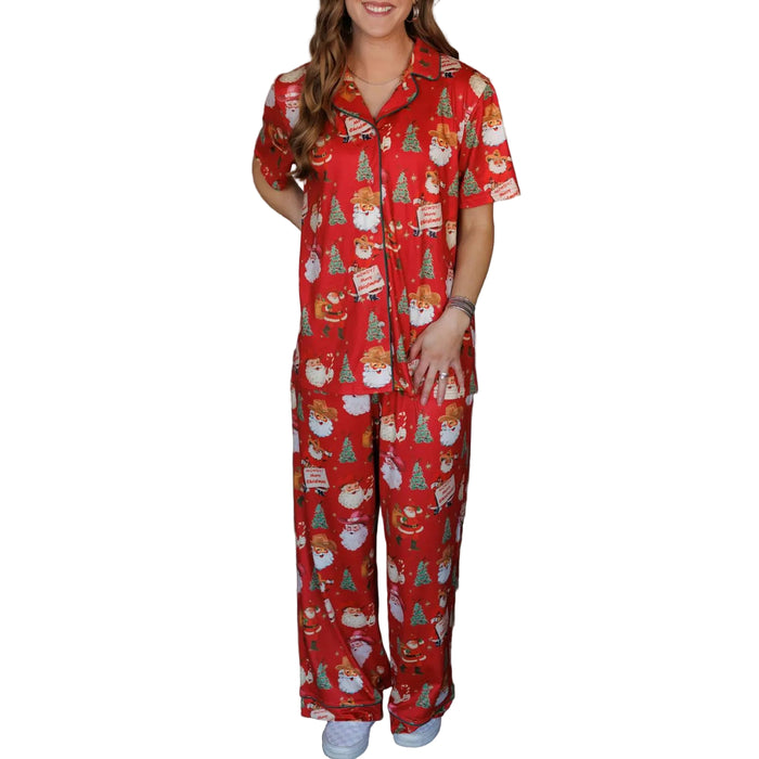 Howdy Hanny Women's Cowboy Clause Pajama Set