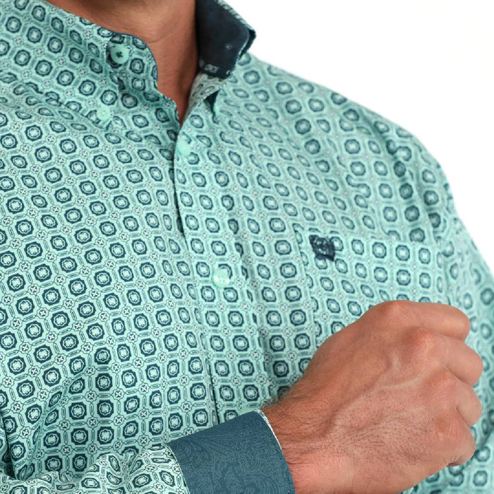 Cinch Men's Geo Print button Shirt