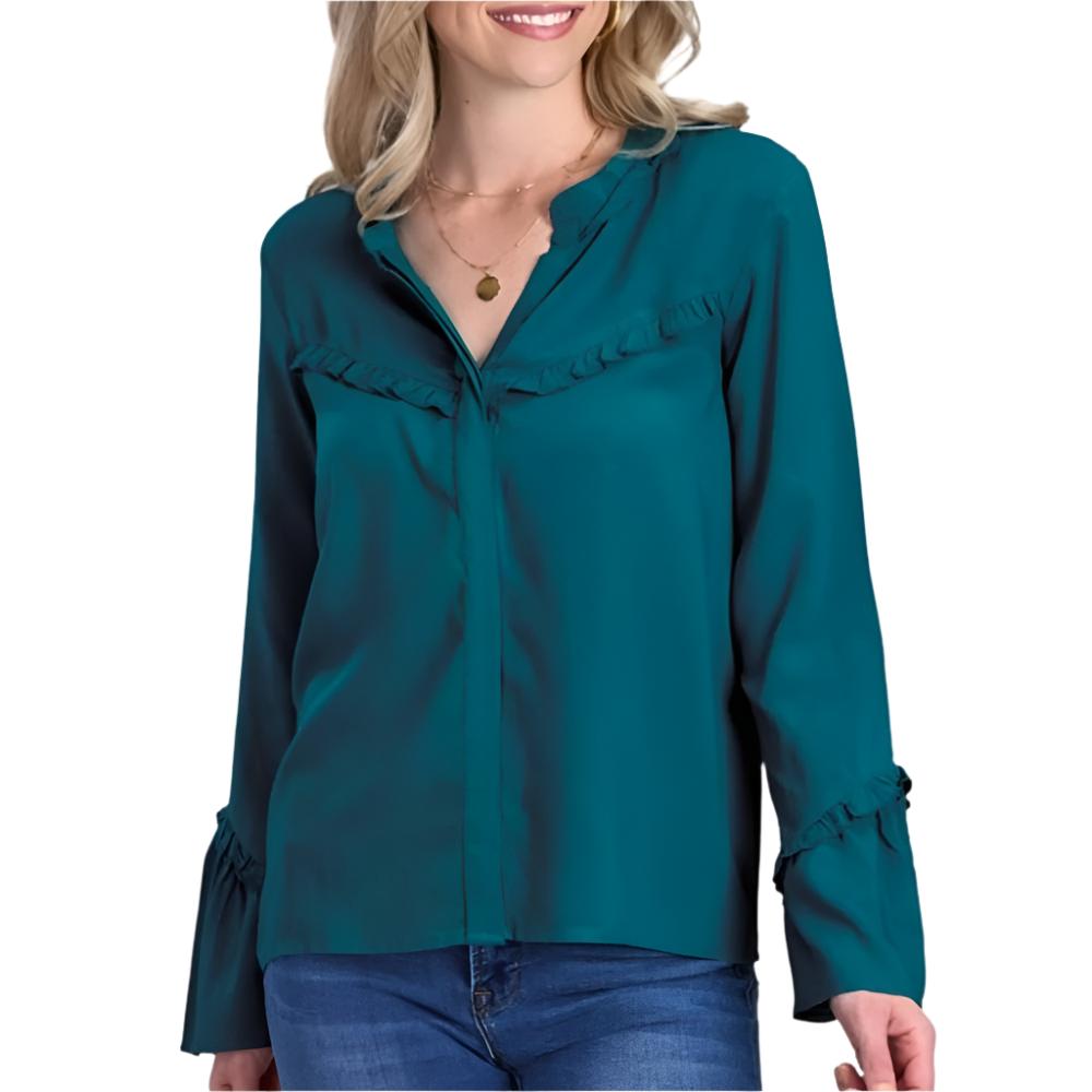 Roper Women's Solid Peasant Blouse - FINAL SALE WOMEN - Clothing - Tops - Long Sleeved Roper Apparel & Footwear