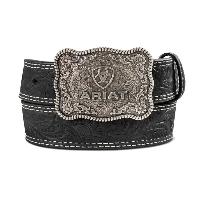 Ariat Boy's 1 1/4" Double Stitch Black Belt KIDS - Accessories - Belts M&F Western Products