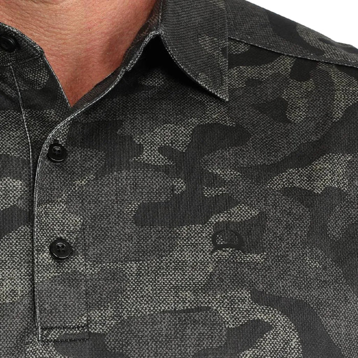 Cinch Men's Arenaflex Black Camo Polo Shirt