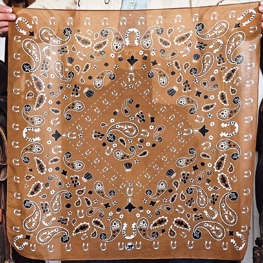 Fringe Scarves "Luck Be A Paisley" Brown Bandana ACCESSORIES - Additional Accessories - Wild Rags & Scarves Fringe Scarves