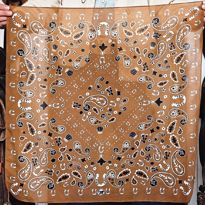 Fringe Scarves "Luck Be A Paisley" Brown Bandana