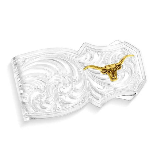 Montana Silversmiths Trail Boss Flared Edge Longhorn Moneyclip MEN - Accessories - Wallets & Money Clips Montana Silversmiths