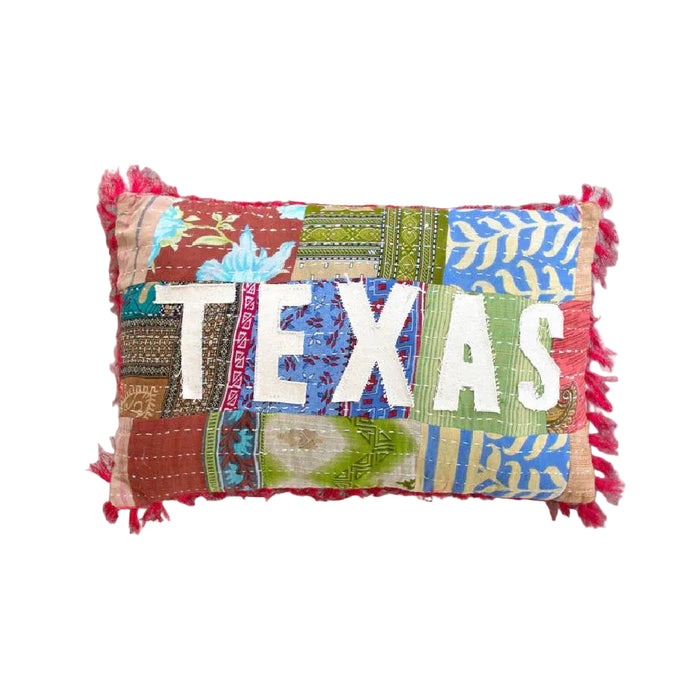 Texas Kantha Pillow HOME & GIFTS - Home Decor - Decorative Accents Kalalou