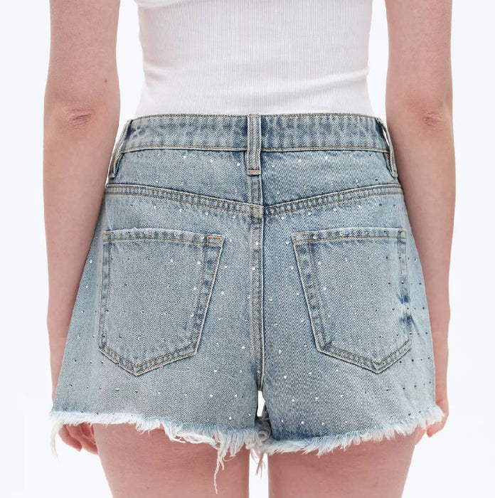 Bayeas Rhinestone High Rise Shorts WOMEN - Clothing - Shorts Bayeas