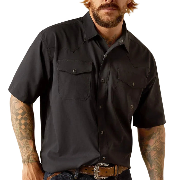Ariat Western Black VentTek Classic Fit Snap Shirt MEN - Clothing - Shirts - Short Sleeve Ariat Clothing