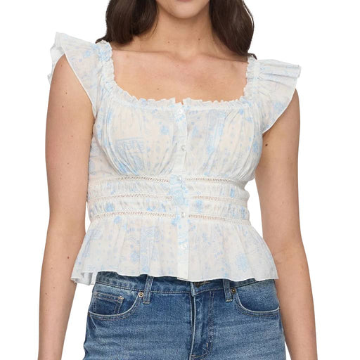 Flag & Anthem Women' Elena Ruched Light Blue Top WOMEN - Clothing - Tops - Sleeveless Flag And Anthem