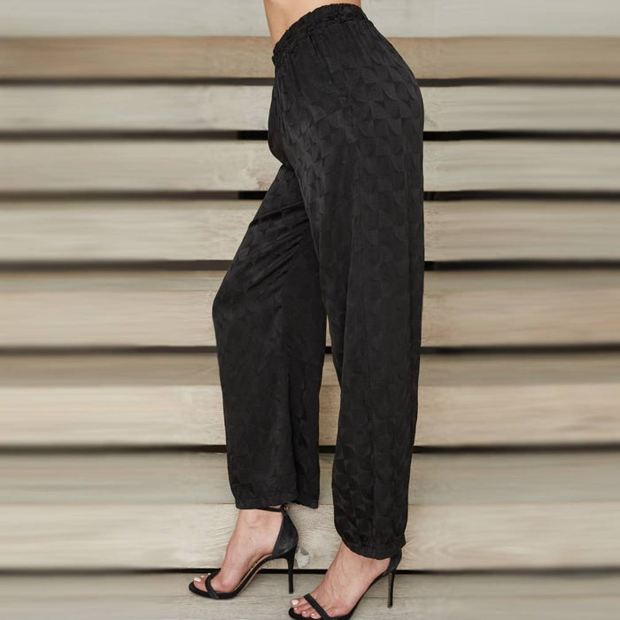 * Silky Lattice Print Palazzo Pant - FINAL SALE WOMEN - Clothing - Pants & Leggings Milio Milano
