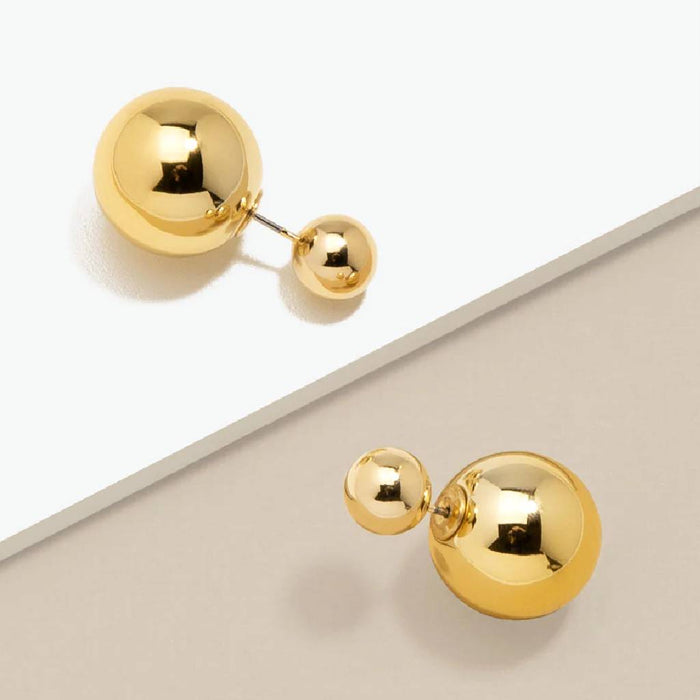 Gold Beaded Ear Jacket Stud Earring WOMEN - Accessories - Jewelry - Earrings Zenzii Jewelry