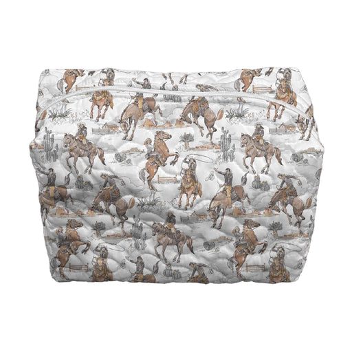 Birdie Cowgirl Neutral Small Quilted Makeup Bag ACCESSORIES - Luggage & Travel - Cosmetic Bag Ida Mae Home