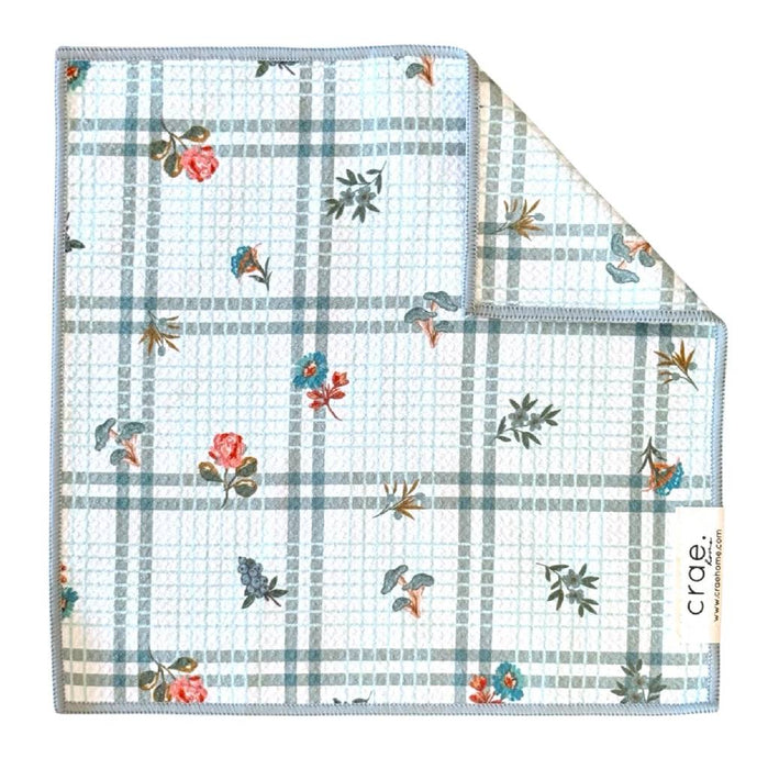 Double Sided Washcloth - Blue Meadows White HOME & GIFTS - Tabletop + Kitchen - Kitchen Decor Crae Home