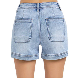 Risen High Rise Front Welt Pocket Shorts Light WOMEN - Clothing - Shorts Risen Jeans