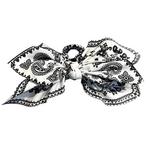 Paisley Floral Bow Hair Clip